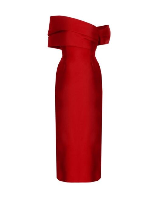 Solace London Red Off Shoulder Dress