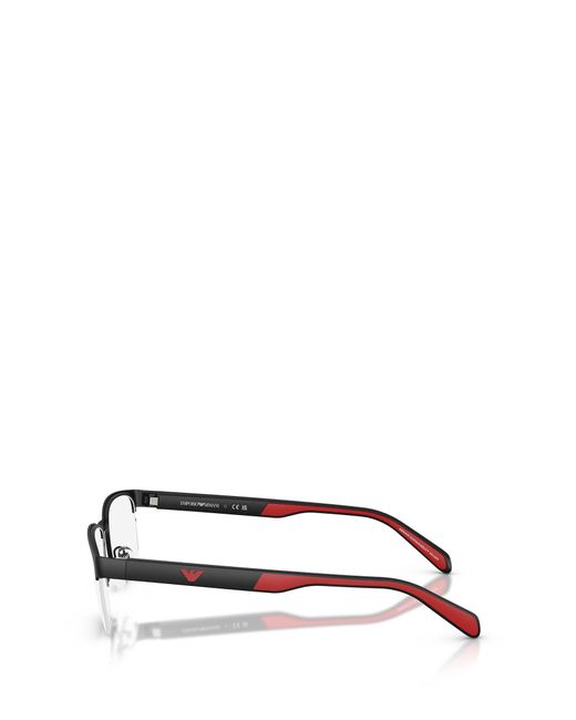 Emporio Armani Metallic Rectangular Frame Glasses for men