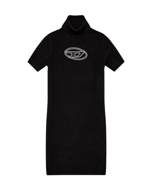 DIESEL Black M-Argaret Logo Embroidered Short-Sleeved Dress