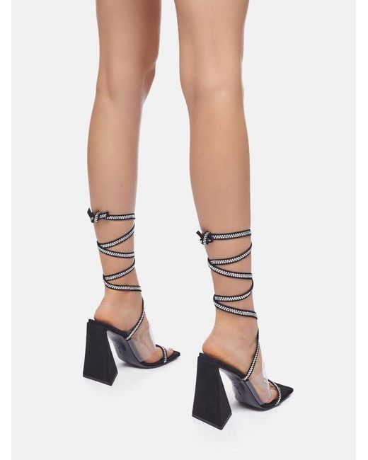 The Attico White Open-Toed High-Heeled Sandals