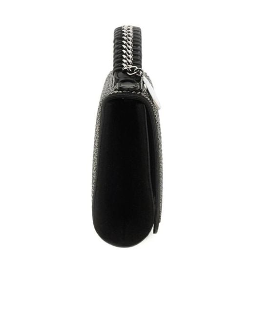 Stella McCartney Black Foldover Top Clutch Bag