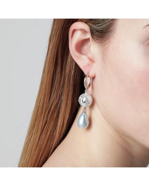 Vivienne Westwood White Martha Drop Earrings