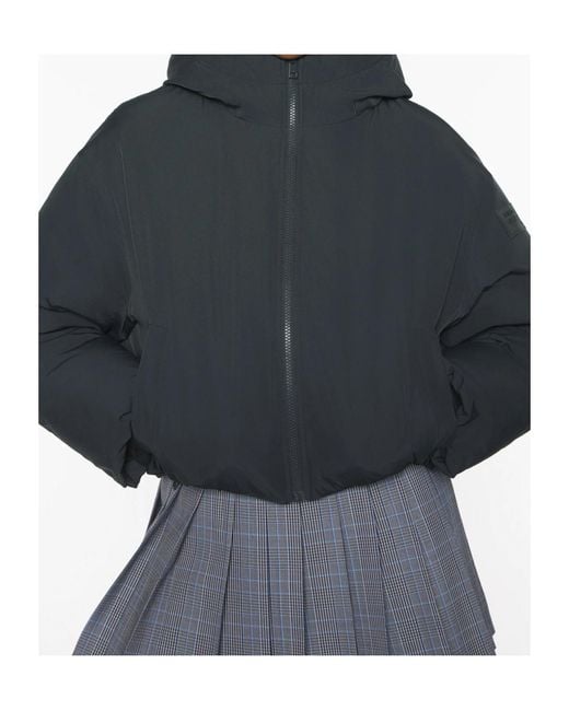 Maison Kitsuné Blue Hooded Zip-Up Puffer Jacket