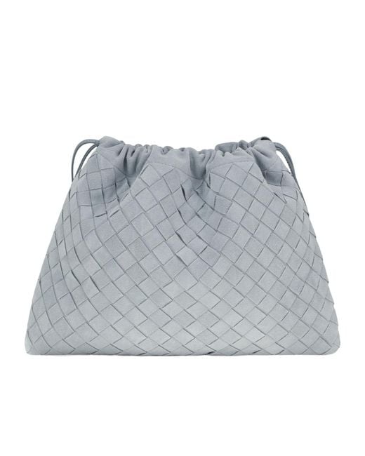 Bottega Veneta Gray Drawstring Clutch