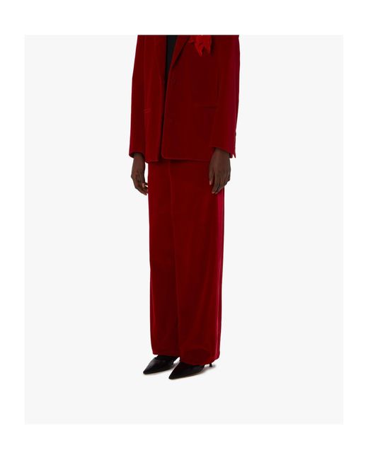 J.W. Anderson Red Jw Anderson Velvet Tuxedo Trousers