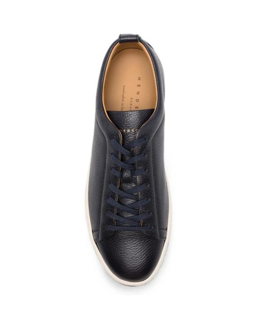 Henderson Blue Grainy Leather Sneakers for men