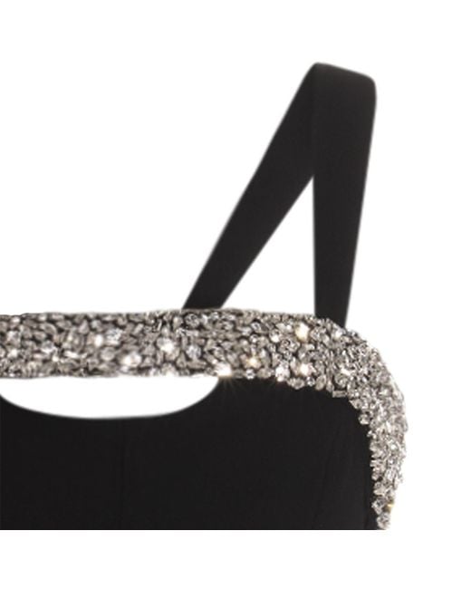 Jonathan Simkhai Black Crystal-Embellished Corset Top