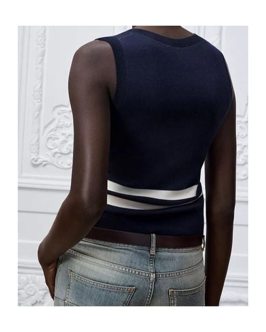 Dior Blue Marinière Fitted Sweater Vest