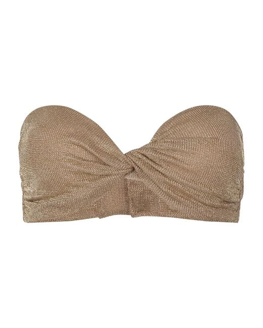 GIUSEPPE DI MORABITO Natural Strapless Knot Top