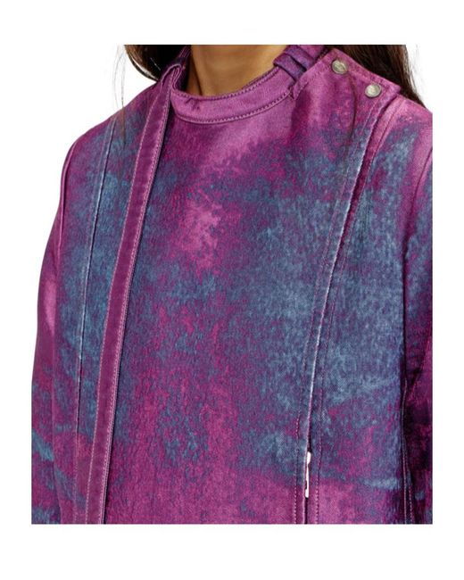 DIESEL Purple De Delgar Asymmetric Coat