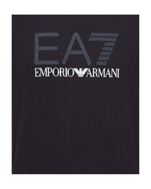 EA7 Black Round-Necked T-Shirt for men