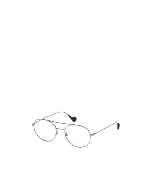 Moncler White Eyewear Pilot Frame Glasses for men