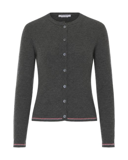 Thom Browne Black Rib-Stitch Wool Cardigan