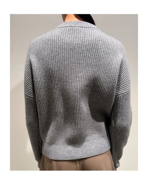 Max Mara Gray Zip-Up Cardigan
