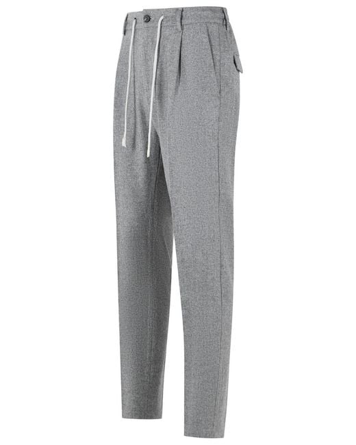 Eleventy Gray Drawstring Casual Pants for men