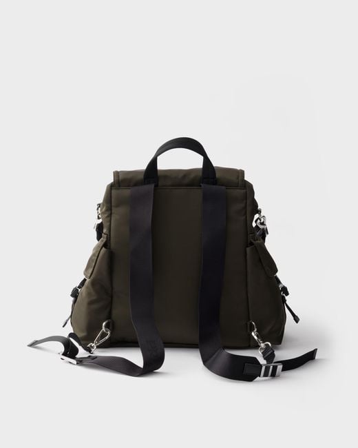 Prada Black Explore Re-Nylon And Leather Backpack for men
