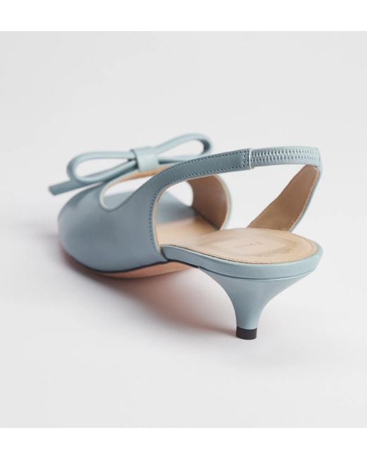 Dior Blue Bow Slingback Heeled Sandals