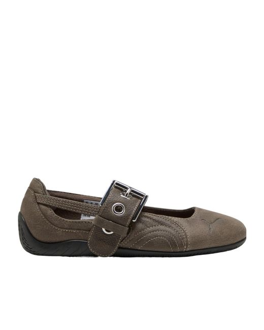 PUMA Brown Speedcat Strap Ballet Flats