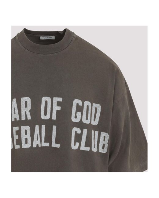 Fear Of God Gray Logo Printed T-Shirt for men