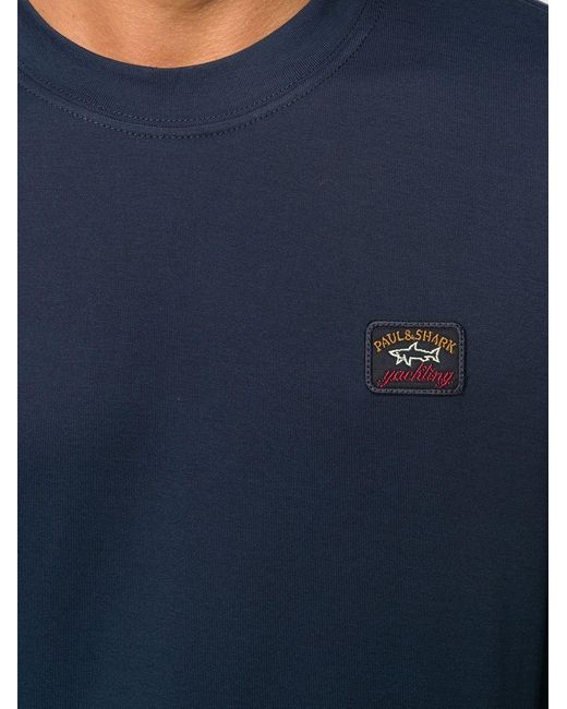 Paul & Shark Blue Logo Patch Long-Sleeve Top for men