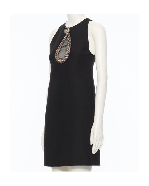 Valentino Black Embellished Crewneck Dress