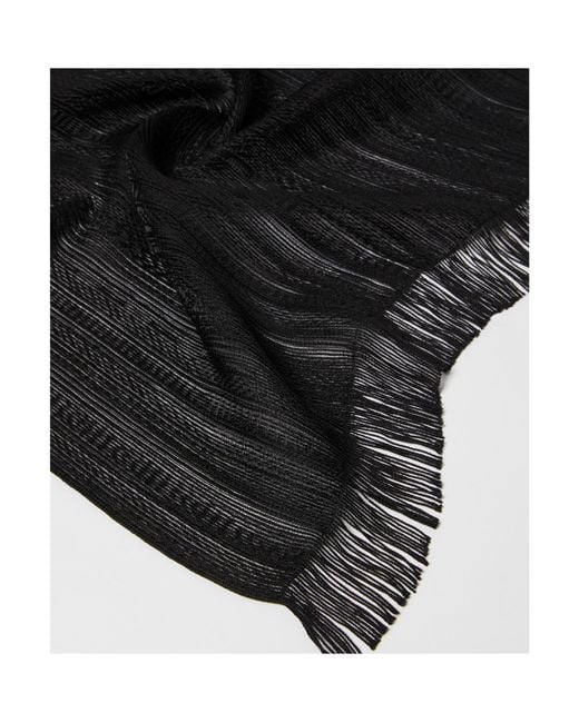 Max Mara Black Fringed Edge Scarf