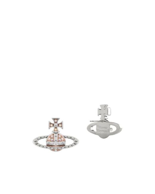 Vivienne Westwood White Mayfair Bas Relief Earrings