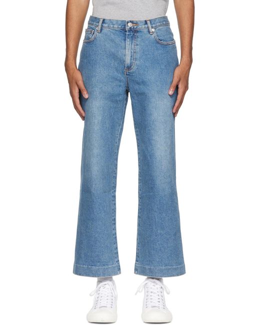 A.P.C. Blue Cropped Sailor Jeans