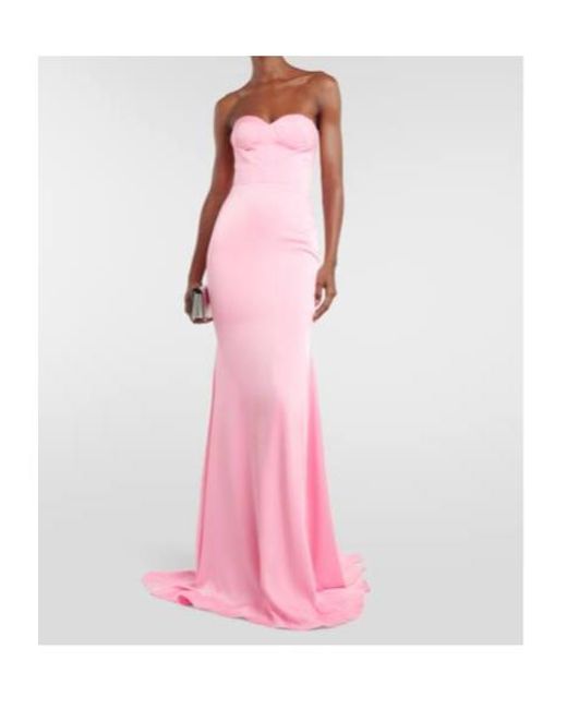 Alex Perry Pink Barkley Strapless Satin Crêpe Gown