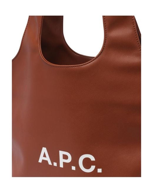 A.P.C. Brown Ninon Small Top Handle Bag for men