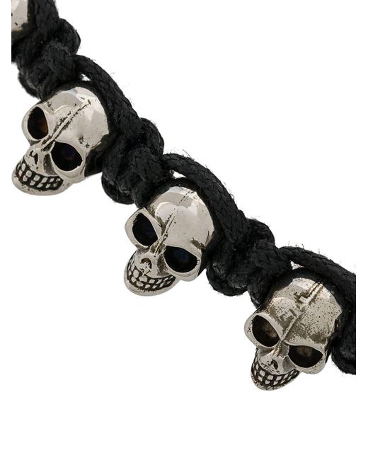 McQueen Multicolor Skull Woven Bracelet for men