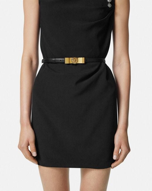 Versace White Medusa Logo-Plaque Belt