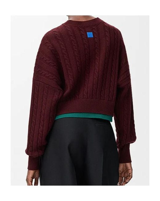 Loewe Red Anagram Patch Cropped Jumper