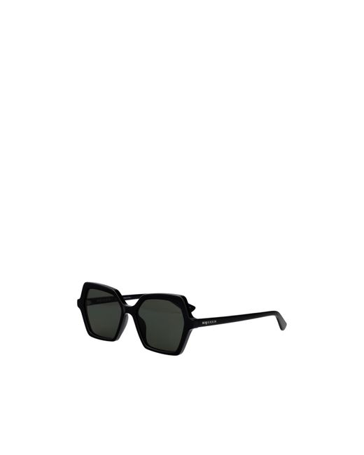 McQueen Black Eyewear Geometric Frame Sunglasses