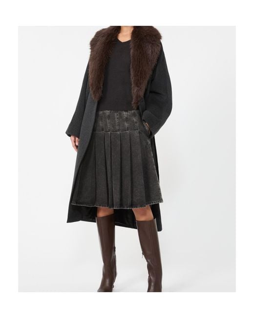 Weekend by Maxmara Black Cacio Dressing Gown Coat