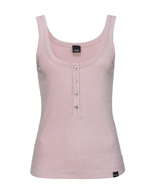Pinko Pink Button Placket Tank Top