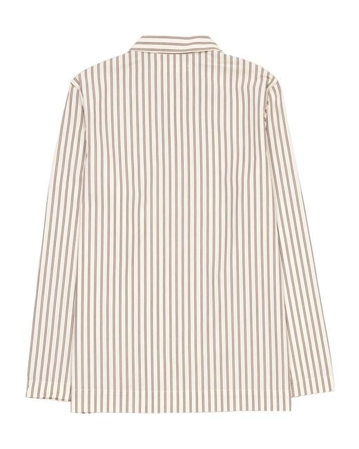 Tekla Natural Striped Pajama Shirt for men