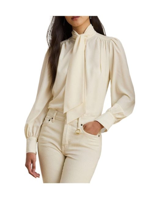 Ralph Lauren Natural Long Sleeve Blouse