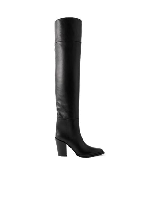 Jimmy Choo Black Western-Style Over-The-Knee Boots