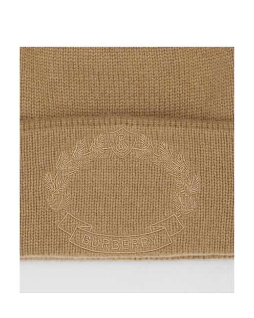 Burberry Natural Oak Leaf Crest Cashmere Beanie