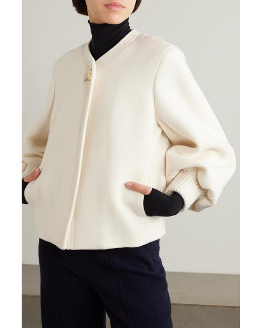 Chloé White Balloon-Sleeve Cropped Jacket