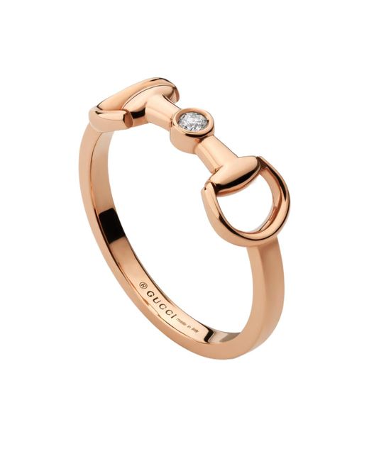Gucci White Horsebit Diamond 18K Ring