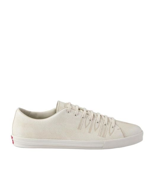Prada White Logo-Embossed Lace-Up Sneakers for men