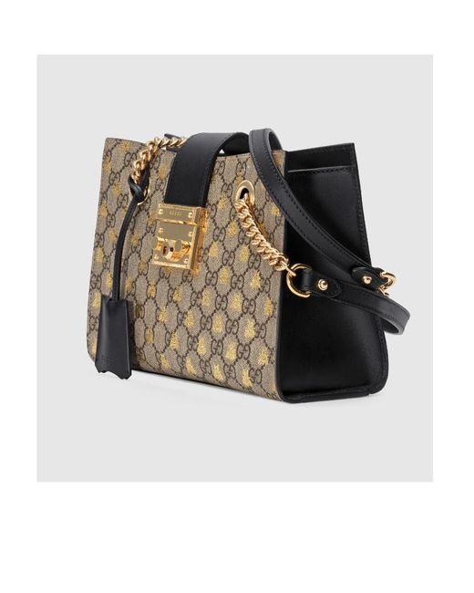 Gucci Multicolor Padlock Small Gg Bees Shoulder Bag