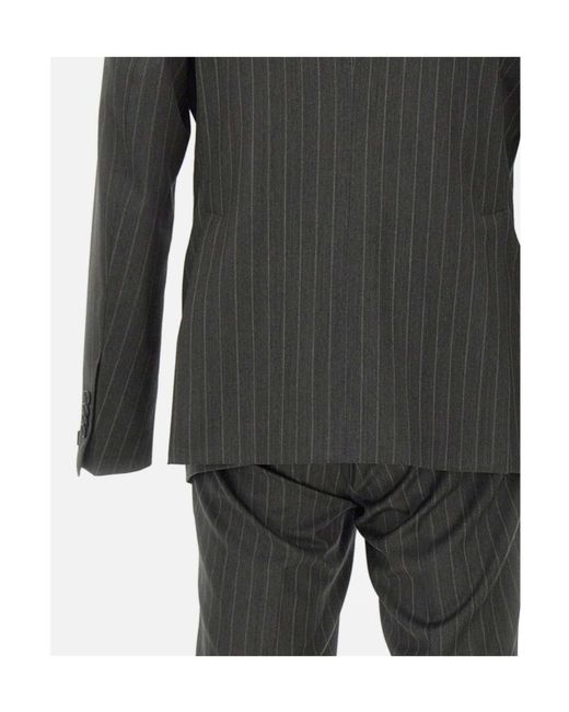 Tagliatore Black Pinstriped Double-Breasted Suit for men