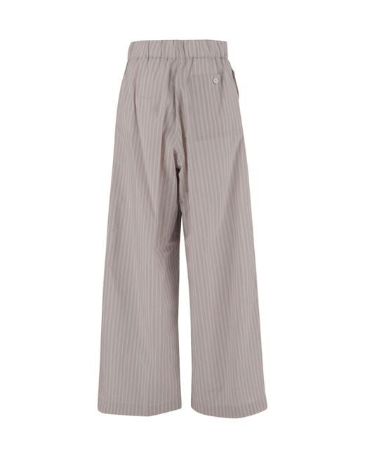 Dries Van Noten Gray Striped Casual Pants