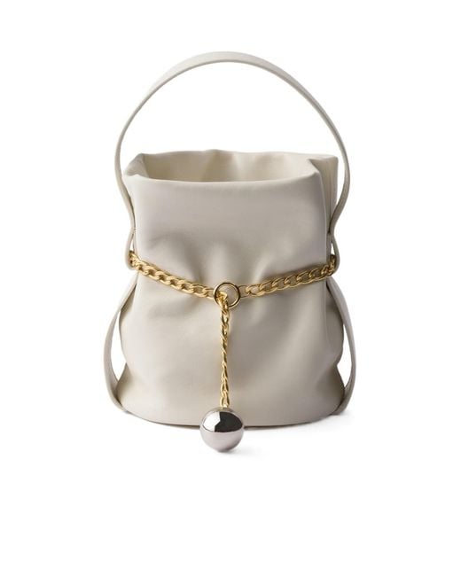 Prada White Petit Sac Noir Nappa Leather Mini-Bucket Bag