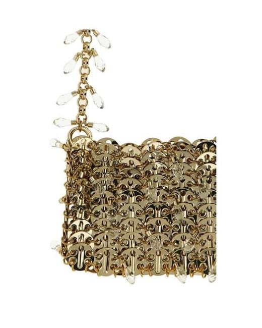 Rabanne White Embellished Chain-Linked Shoulder Bag