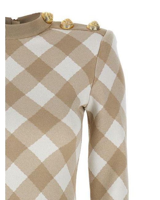 Balmain Natural Vichy Dress