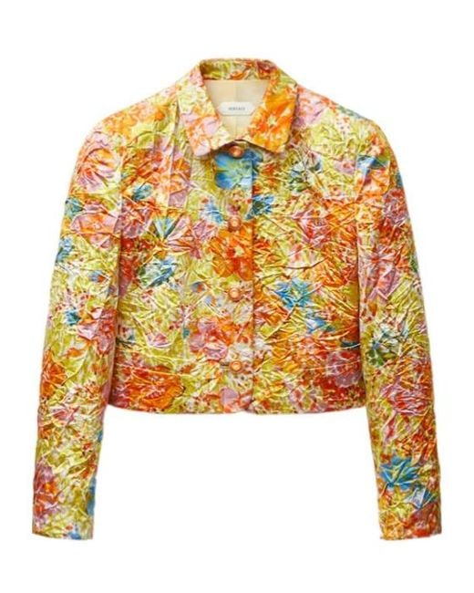 Versace Multicolor Crinkled Cropped Jacket